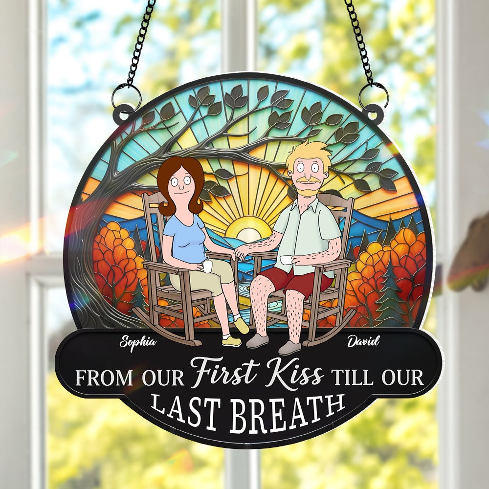 Funny Cartoon Couple Personalized Christmas Gifts For Couple Suncatcher Ornament 03ohtn300725pa - Image 3