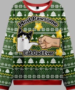 Funny Cat Mom And Dad Ugly Christmas Sweater