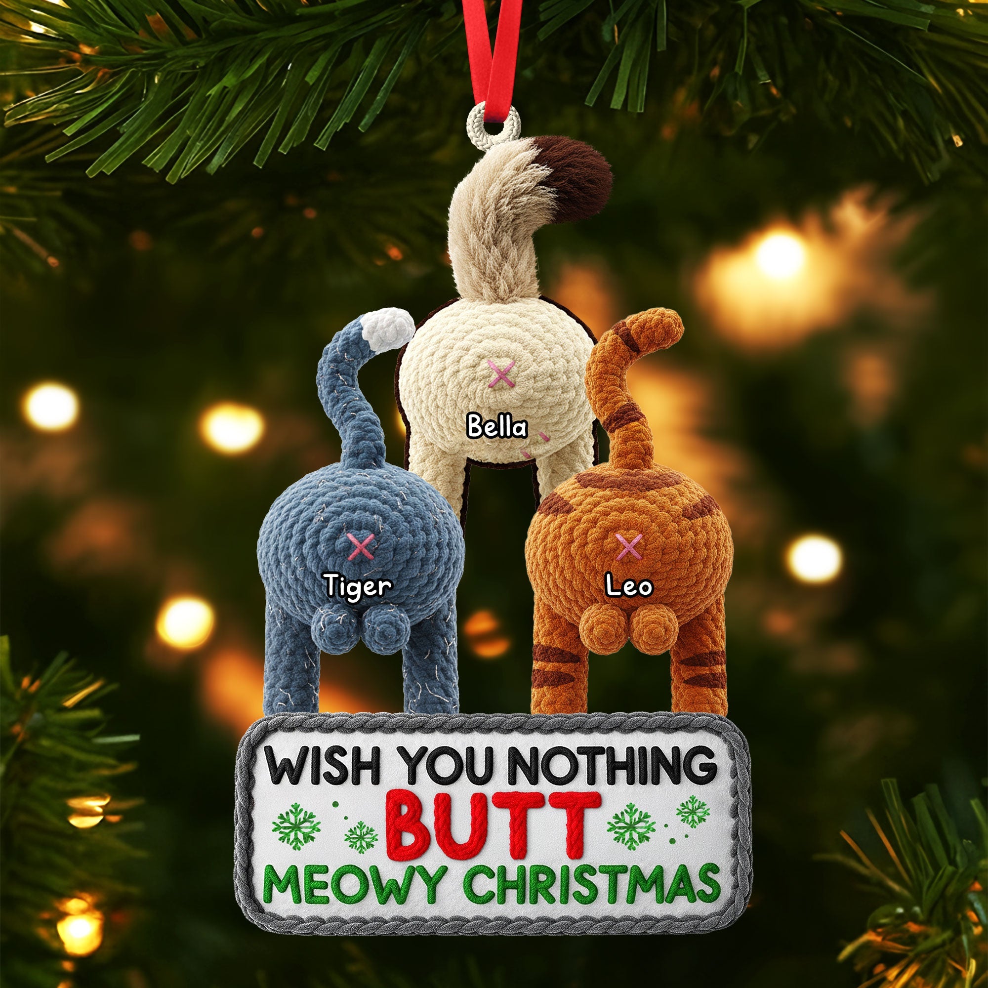 Alternative view of Funny Cat Ornament - Personalized Gifts For Cat Lovers 04nati061025