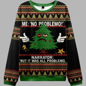 Alternative view of Funny Christmas Tree Me No Problemo Ugly Christmas Sweater - gullprint.com