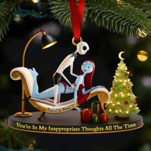 Alternative view of Funny Couple Christmas Ornament Personalized Gifts For Couple 01OHDT241025
