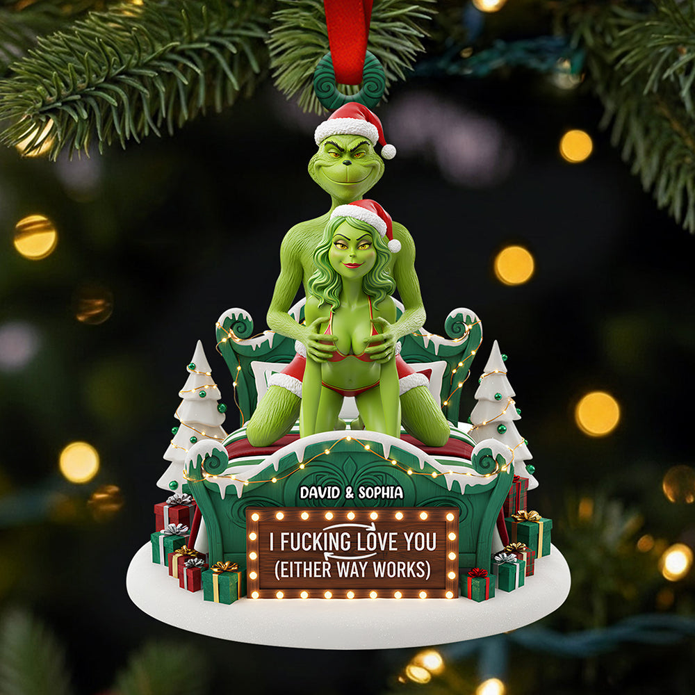 Alternative view of Funny Couple Christmas Ornament Personalized Gifts For Couple 03OHDT271025