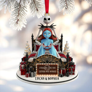 Alternative view of Funny Couple Ornament - Personalized Gift For Spooky Couple Christmas Ornament 04OHTN201025