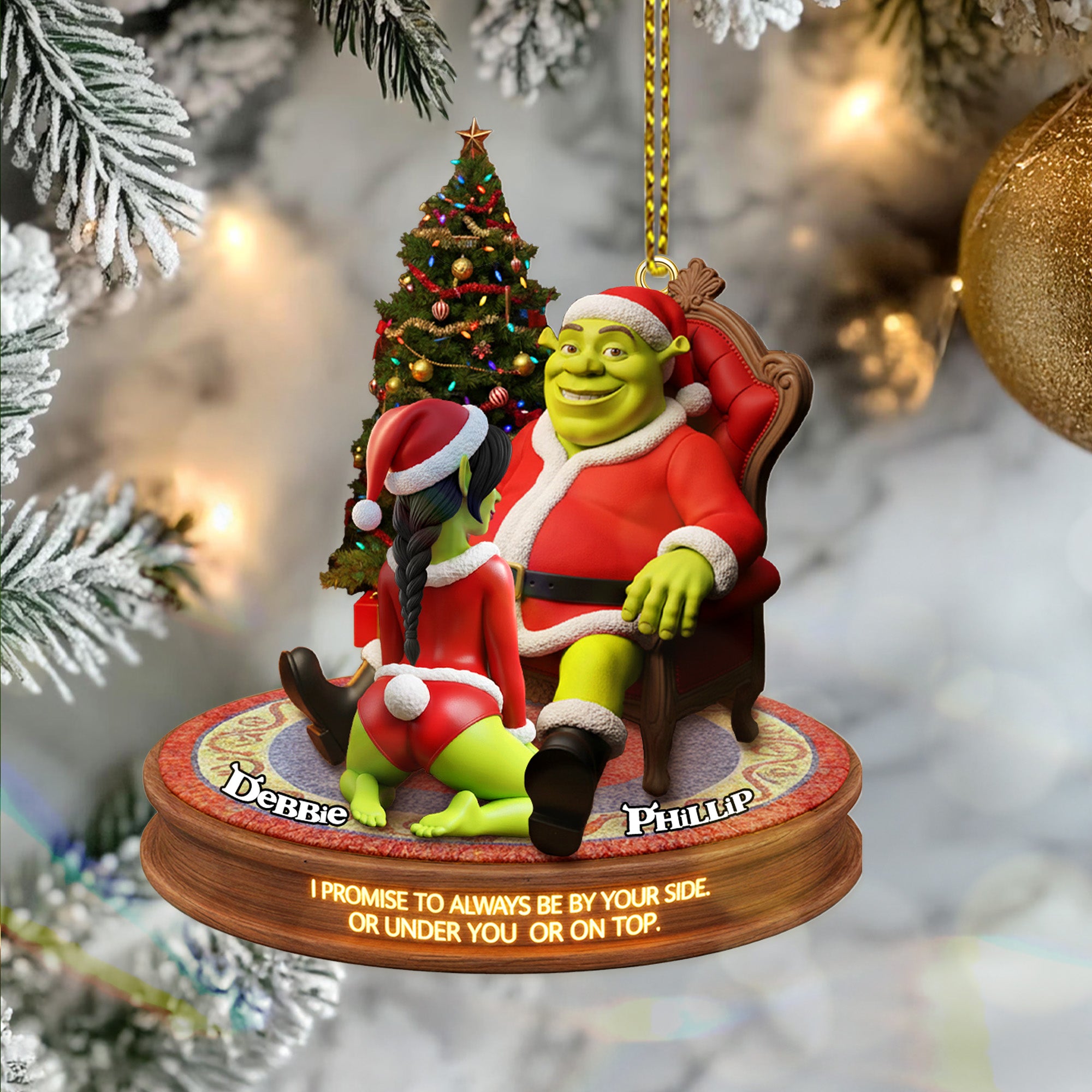 Alternative view of Funny Couple Ornament - Personalized Gifts For Couple Christmas Ornament 01PAMG260925
