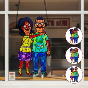 Funny Couple Suncatcher  - Personalized Gifts For Couple 02ohmg290725