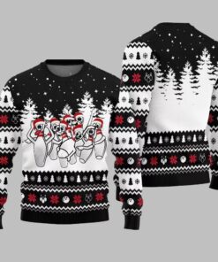 Alternative view of Funny Dancing Bowling Pins Ugly Sweater 2025 Christmas 