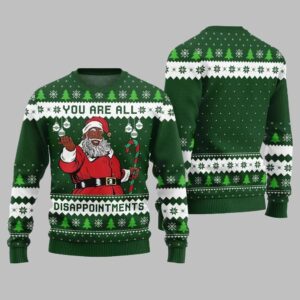 Alternative view of Funny Disappointments Black Santa Ugly Sweater Christmas 2025 - Grishko.com
