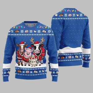 Alternative view of Funny Farm Animal Holiday Ugly Sweater 2025 Christmas - Grishko.com