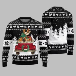 Alternative view of Funny Festive Chicken Ugly Sweater 2025 Christmas - Grishko.com