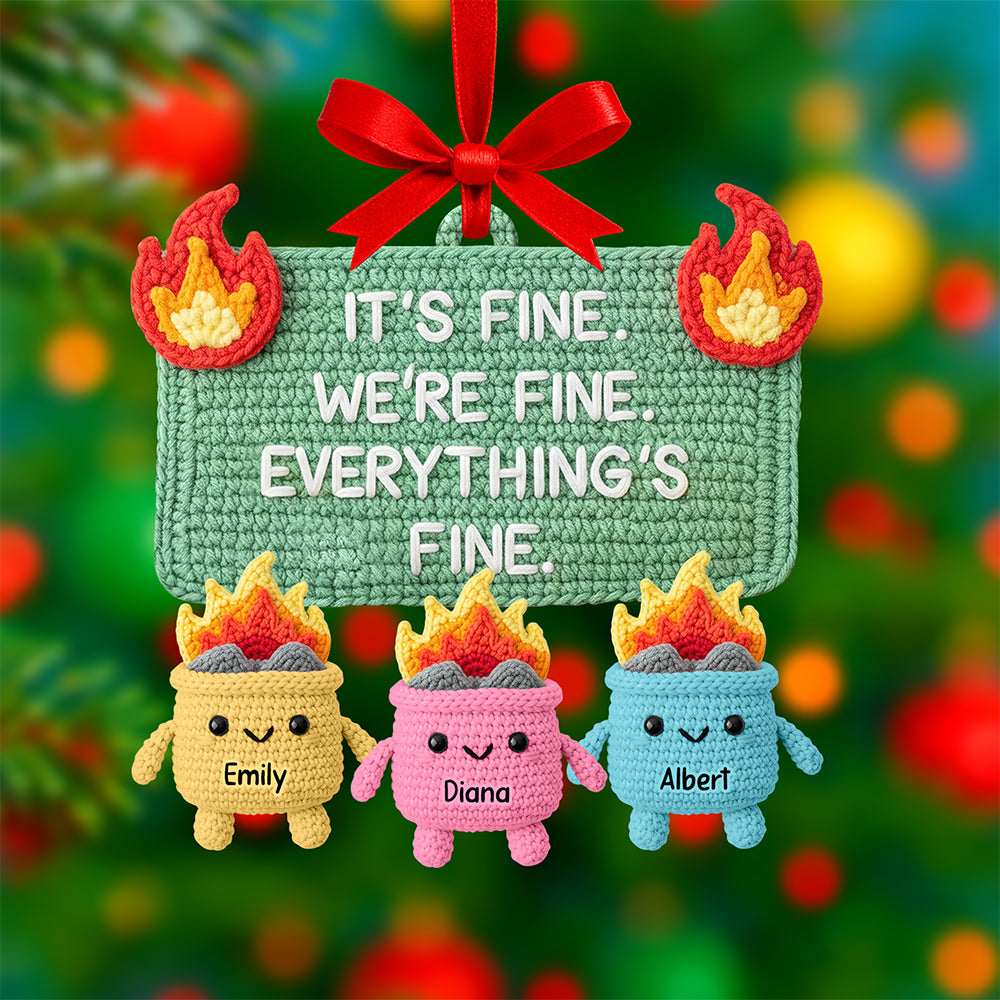 Alternative view of Funny Fire Meme Christmas Ornament - Personalized Gifts For Coworkers 03naqn190825