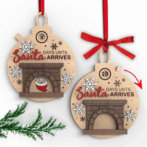Funny Fireplace Santa Christmas Countdown Ornament 47acxx280824
