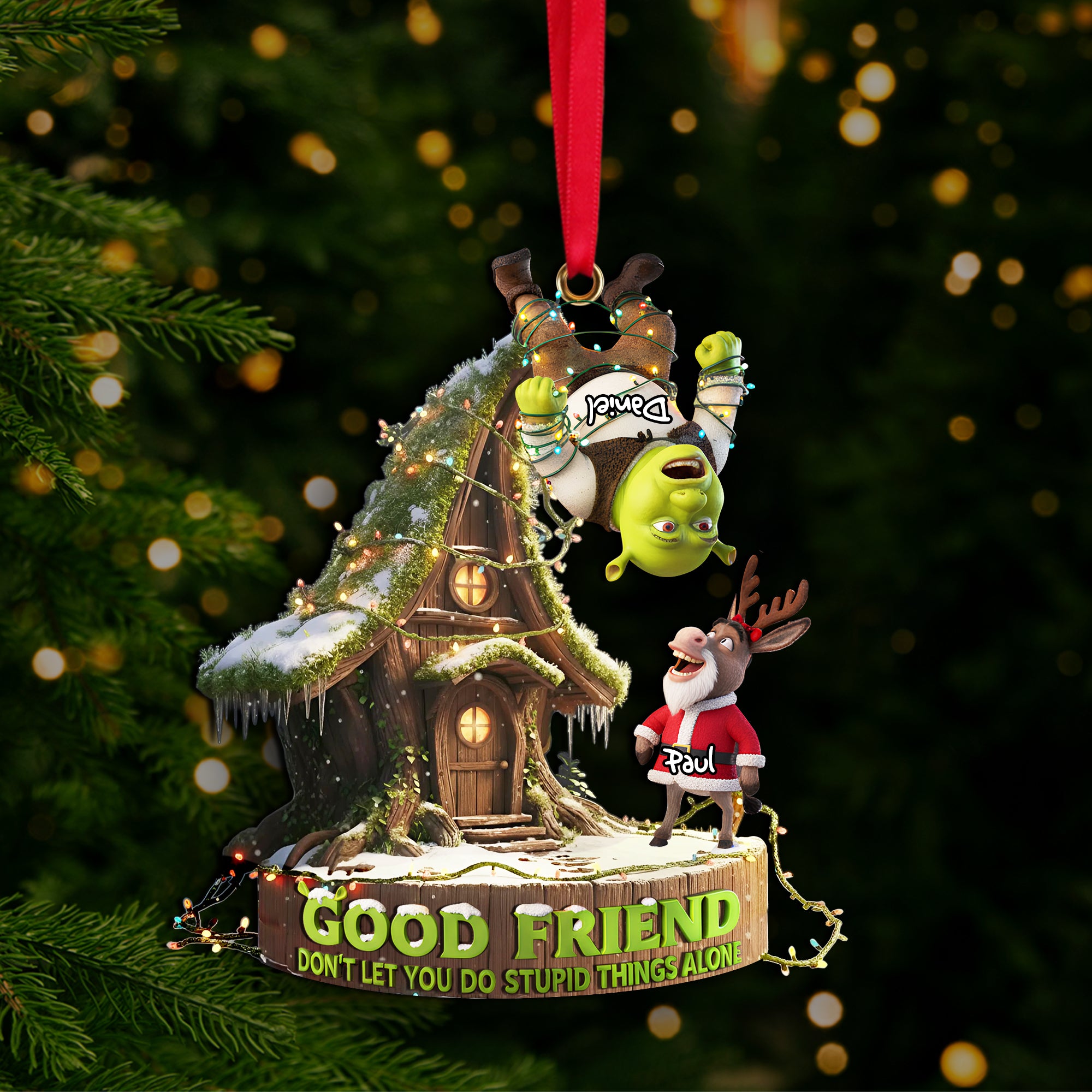 Alternative view of Funny Friendship Ornament - Personalized Christmas Gifts For Best Friends 04PALU260925