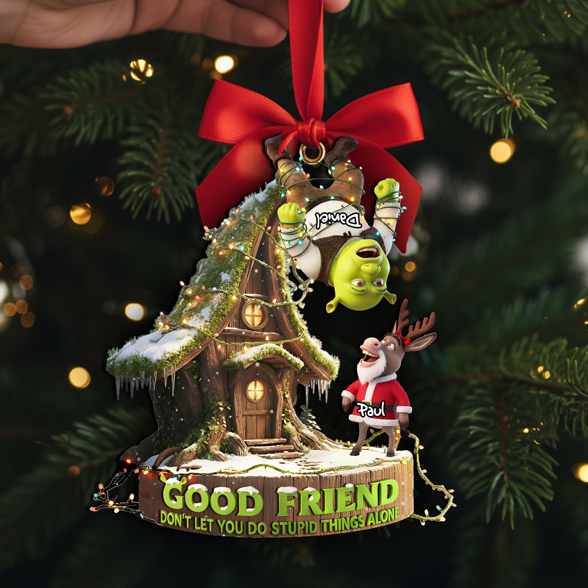 Funny Friendship Ornament - Personalized Christmas Gifts For Best Friends 04PALU260925