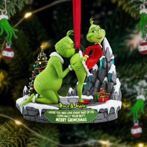 Alternative view of Funny Green Couple Ornament Personalized Christmas Gifts For Couple 021ohlu090925