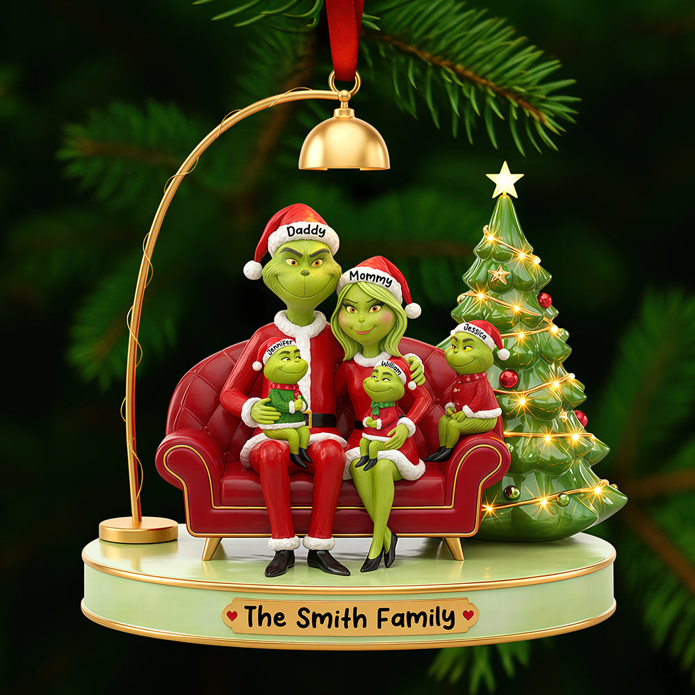 Funny Green Family Christmas Ornament - Personalized Gifts For Family 01ohqn251025 - Image 3