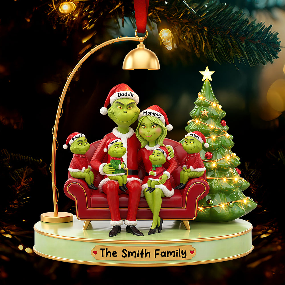 Funny Green Family Christmas Ornament - Personalized Gifts For Family 01ohqn251025