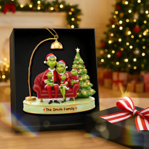 Alternative view of Funny Green Family Christmas Ornament - Personalized Gifts For Family 01ohqn251025