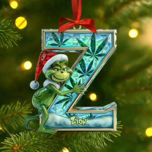 Alternative view of Funny Green Guy Ornament - Custom Letter Gifts For Loved Ones 01tgti180925