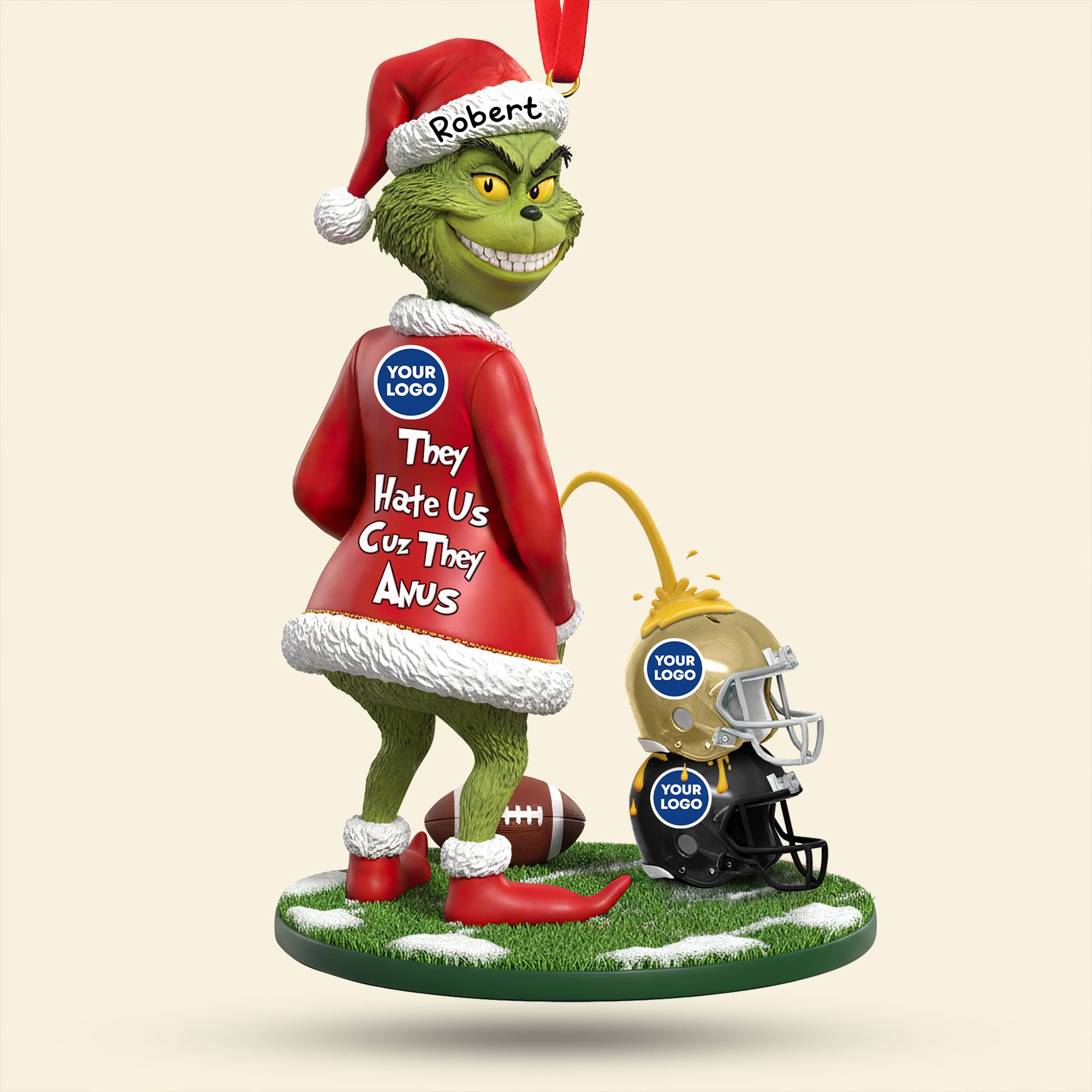 Funny Green Monster Ornament - Personalized Gifts For Sport Lovers 01huti011025 - Image 3