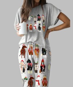 Funny Horse Christmas Casual Pajama Set For Women
