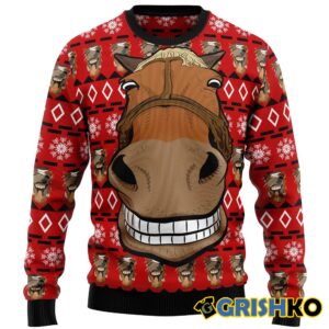 Funny Horse Christmas Ugly Christmas Sweater - Grishko.com