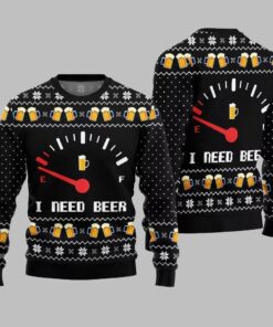 Alternative view of Funny I Need Beer Ugly Sweater 2025 Christmas 