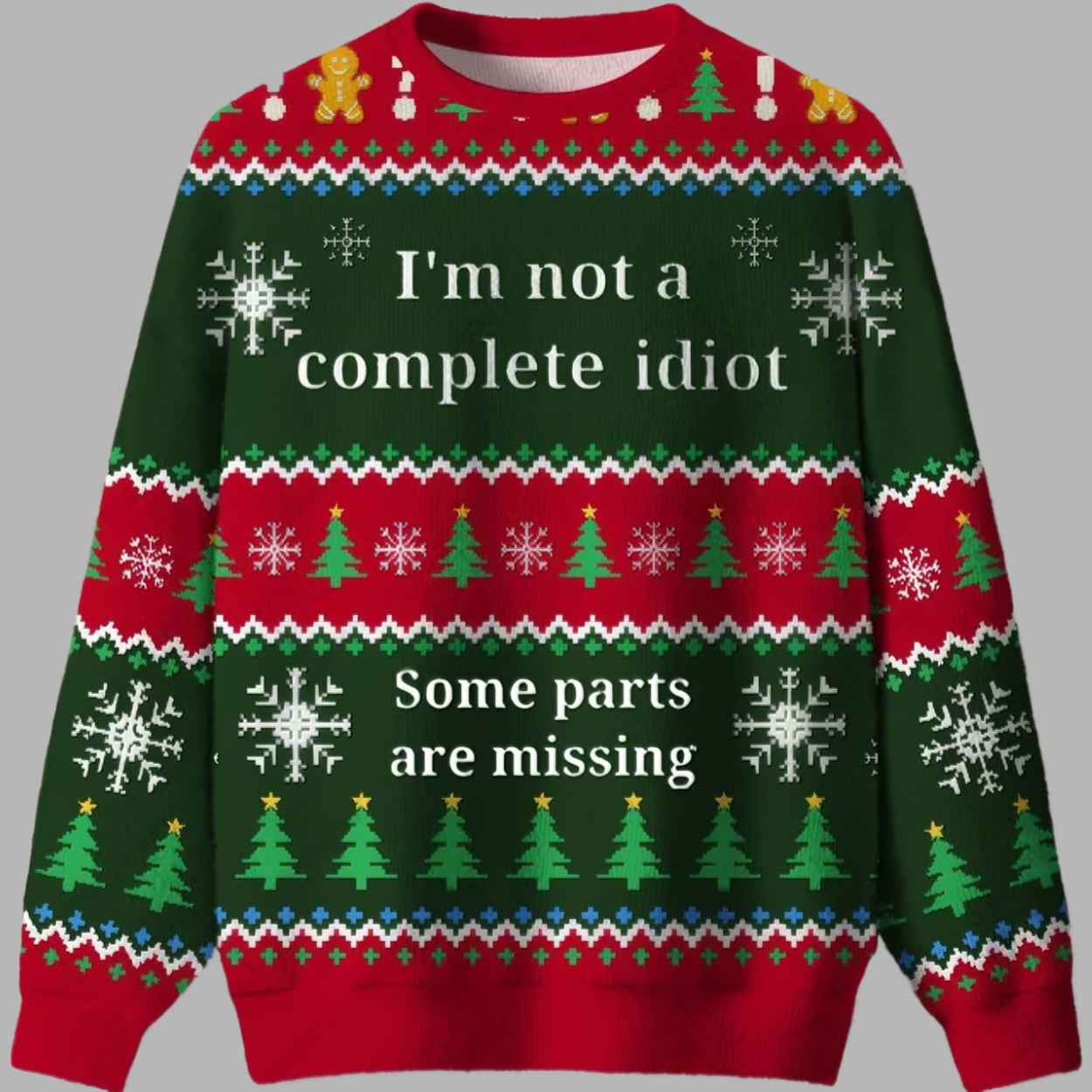 Funny Idiot Ugly Christmas Sweater - gullprint.com