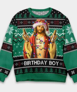 Funny Jesus Birthday Ugly Christmas Sweater