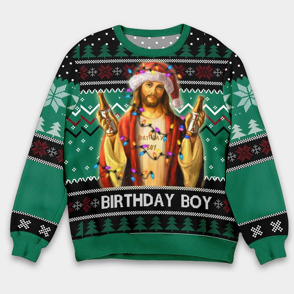 Funny Jesus Birthday Ugly Christmas Sweater