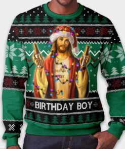 Alternative view of Funny Jesus Birthday Ugly Christmas Sweater