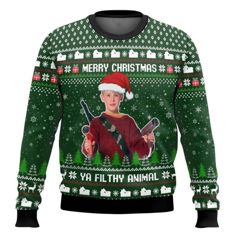 Funny Merry Christmas Ya Filthy Animal Home Alone Ugly Christmas Sweater