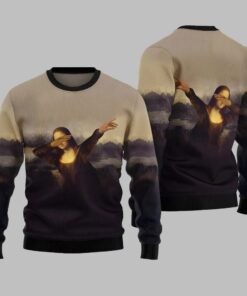 Funny Mona Lisa Ugly Sweater Christmas 2025 