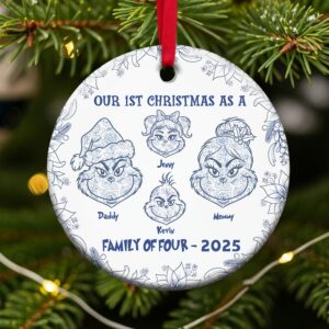 Funny Monster Family Ornament - Personalized Gifts For Family 03pgti210825