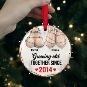 Funny Old Couple Ornament - Personalized Gift For Couple Christmas Ornament 01OHLU251025