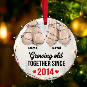 Alternative view of Funny Old Couple Ornament - Personalized Gift For Couple Christmas Ornament 01OHLU251025