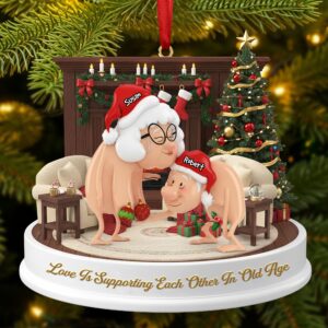 Alternative view of Funny Old Couple Ornament - Personalized Gifts For Couple Christmas Ornament 06NATI231025