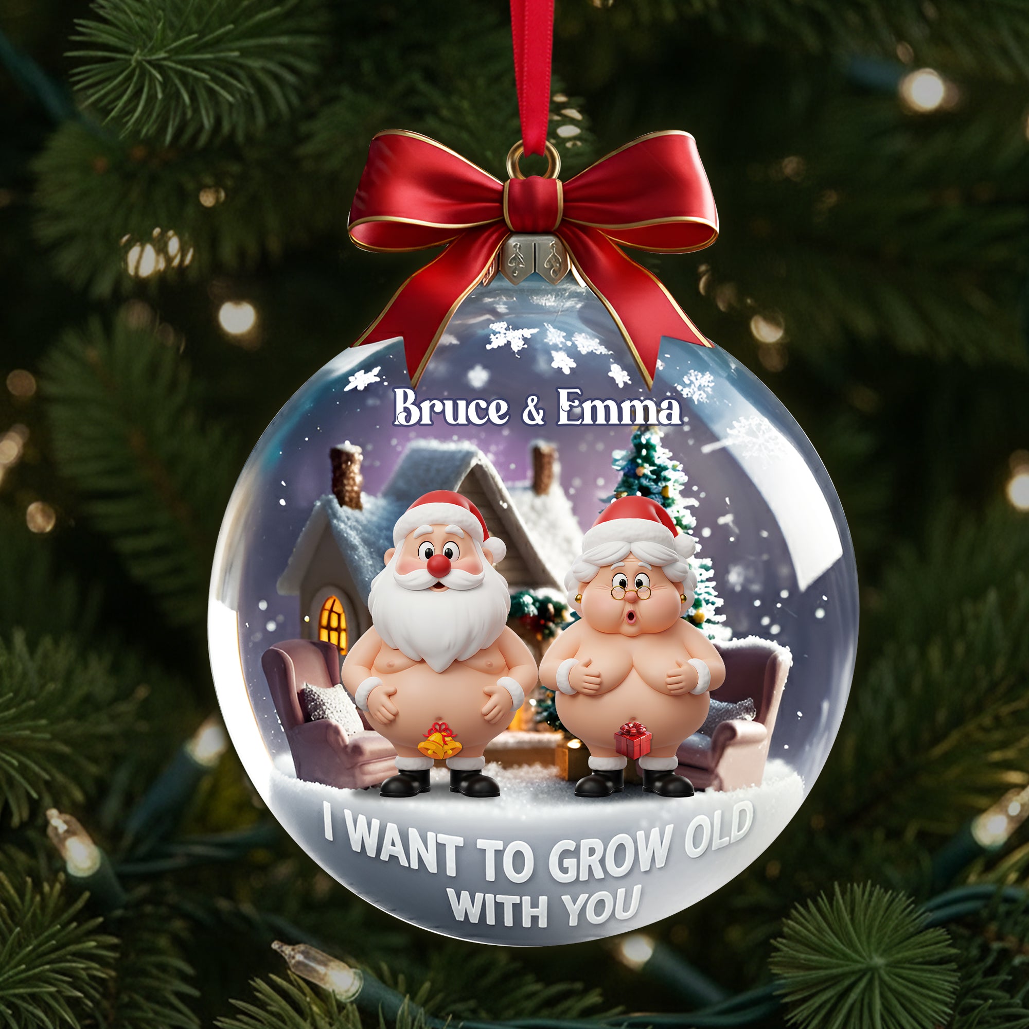 Funny Old Couple Personalized Gifts For Couple Christmas Ornament 06ohlu240925