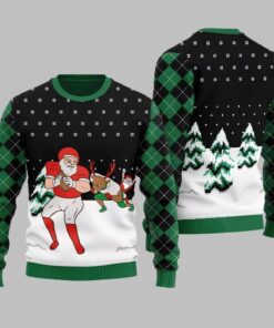 Alternative view of Funny Santa Football Ugly Sweater 2025 Christmas 
