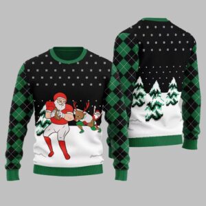 Alternative view of Funny Santa Football Ugly Sweater 2025 Christmas - Grishko.com