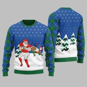 Funny Santa Football Ugly Sweater 2025 Christmas - Grishko.com