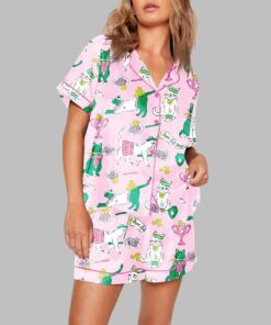 Funny Tennis Cat Pajama Set