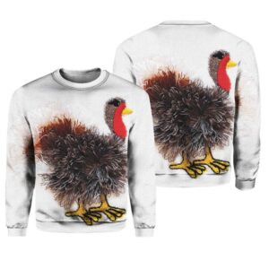 Alternative view of Funny Turkey Art Print Knit Pullover Sweater - Grishko.com
