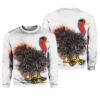 Funny Turkey Art Print Knit Pullover Sweater 