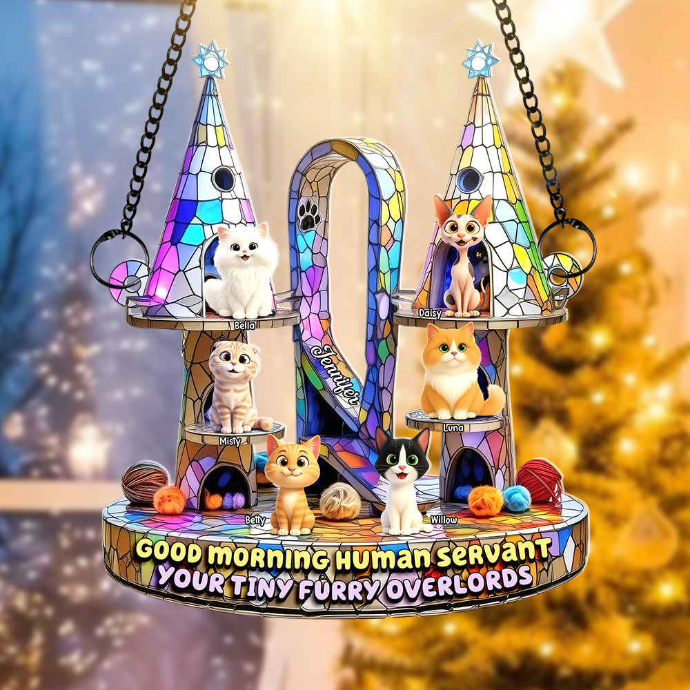 Furry Overlords Suncatcher Ornament - Personalized Christmas Gifts For Cat Lovers 06tgqn290725 - Image 3