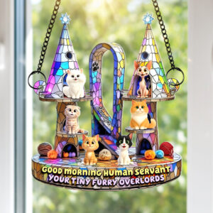 Furry Overlords Suncatcher Ornament - Personalized Christmas Gifts For Cat Lovers 06tgqn290725