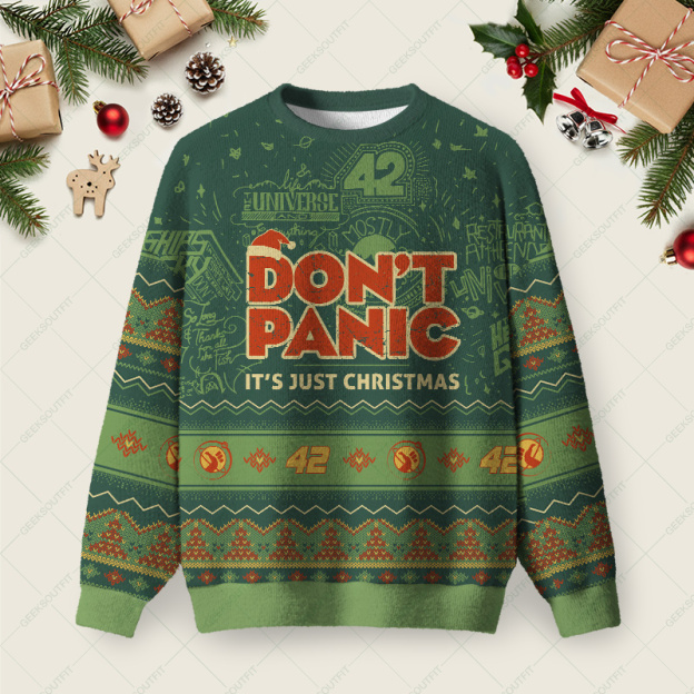 Galactic Christmas Guide Ugly Christmas Fuzzy Fleece Sweatshirt