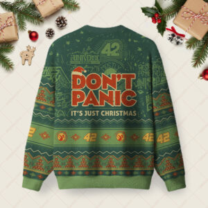 Alternative view of Galactic Christmas Guide Ugly Christmas Fuzzy Fleece Sweatshirt