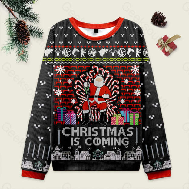 Game of Thrones Black Ugly Christmas Fuzzy Fleece Sweatshirt