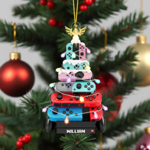 Alternative view of Gaming Tree Christmas Ornament - Personalized Gifts For Gamers 04naqn040925