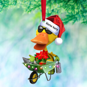 Alternative view of Gardening Duck  - Personalized Christmas Ornament- Christmas Gift For Gardeners